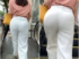 《ケツ圧の破壊力！！！》No.1134【ドキドキで心踊るセレブ妻の白パンツ】