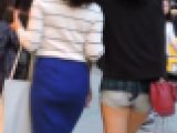 エロ尻ショートパンツ青色スカートお姉さん2人組【動画】街撮り編 1008