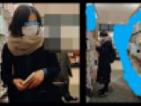 【スマホで逆さ撮り80】きれいめ女子のスニーカー黒タイツ姿　興奮してロンスカ内盗撮しちゃった【素人撮影】