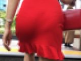 《◆最終値下げ・刺青GALのヒップライン◆》　【真っ赤なキャミソールワンピ編】