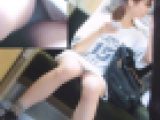【電車内対面P盗撮】私服娘丸見えパンツをじっくり盗撮パンチラ動画