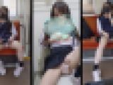 （電車対面）Ｆカップの某アイドル研修生　誘惑パンチラからのコンビニトイレでおっぱい露出