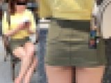 【フルHD】短すぎるミニスカではみ尻・美人のパンチラ