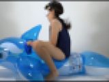 バルーン・フェティシズム（風船性愛）スクール水着でフロート遊びf339