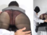 黒パンスト痴漢フェチ　制服の女の子の下腹部をセクハラf577