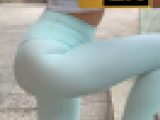 2K動画　ミントグリーンレギンス３　妖艶の腰つき