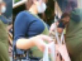 No.699はち切れそうな巨乳お姉さんを近距離横アングルで眺めてみました