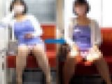 【電車対面ちら見せ101】☆三角ゾーン観察記録/ミニワンピ女子の恥じらい行為!