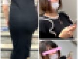 【ムニムニデカ尻！】ピッタリタイトニットワンピース姿で行き交う男性の目線を釘付けにする淫乱肉尻とムッチリボディ！【713】
