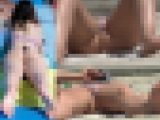 【フルHD】海水浴場で寝ているビキニ尻と股間