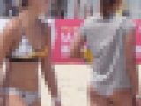 【日の丸vsなでしこビキニ！2018】一般非公開サブコート☆JAPANアスリートをゲーム直前に突撃！[18JPNBcsPv]