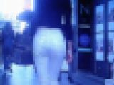 自分的最高傑作のうちの一つ①完全無欠の超絶美女がブランド白ピタパン履いてＴライン透かしてドエロ美尻ヒップ振って歩いてるよ