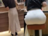 【色白ムッチリ天然美女】巨乳マーメイドスカート美女の豊満ヒップの座り