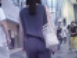 超清楚系美女がグレーの極薄ペラペラパンツ履いて下着ラインを浮き上がらせて美尻ふって歩いてるよ
