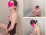 【スク水／自撮りオナニー】風呂でシャワーの水圧を使って本気イキ（mp4）