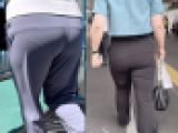 ムッチリボディの爆尻＋半ケツパンティラインのシワをさり気なく見せて男を挑発！ 下品なパンツスーツOL編＋おまけ付