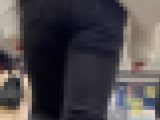 077 むっちり黒スキニー尻の美女大学生