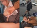 「制服女子胸揉み痴漢」放課後声掛け車内連れ込み※メガネ女子