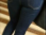 【食べ頃ヒップ】顔をうずめたくなる20代細身濃紺スキニーデニム尻