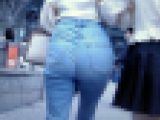超激エロ美爆桃尻のセクシー美人お姉さんがデニムをパンパンに膨らませて歩く姿がエロ過ぎる