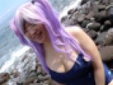◆素人投稿動画 ◆フルハイビジョン(FHD)高画質 バスト103cm爆乳コスプレイヤーさんに海辺で中に出しまくり！ 【Part.