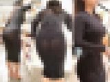 高画質セット！お買い物中の巨乳透け尻タイトスカート