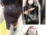 【再販】ダークグレースカートの光沢でフィット具合がセクシーで美しい。身体にフィットしラインが浮き出ている最高のシーン【9】