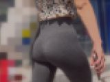 超Sクラスの美巨尻降臨！ピーマン尻＋出っ尻のお下劣デカケツ＋はみ出るパンティで男をたぶらかす！下品なパッツンレギンス セレブ編