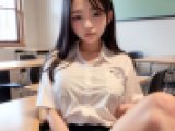 ★教室で撮ってるノーブラ女子がエロすぎる！★盗撮風 制服美〇女 おっぱい パンチラ 生足