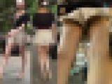 【FHD高画質】キュロからはみ尻したＴバック美人！バレた！？
