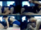 ドS顔な美女との車内フェラ。脱がされると思わず普段使いの青の下着がドエロ。見つめられながらの手コキは必見