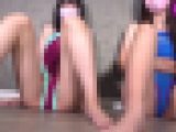 尻フェチ男が撮った、クイコミ競泳水着で素人フェチ個撮（2）ハイレグ股間ドアップ、ダブルM字開脚