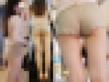 高画質 綺麗なプリ尻美人さん ハミ尻にマンスジも