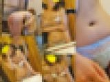 鏡の前で笑顔でフェラする義妹
