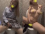 デパートのトイレでこっそりオナニーしちゃうJK121