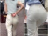 「大人の色気　透けパンと桃尻を堪能できる白スラックス２選(2名)」