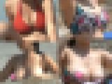 【2本セット品】海水浴場で突然ブラを外して SET3 乳揺れ