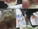 【隠し撮り】Tバックからはみでるまん肉、食い込みPでUFOキャッチャー夢中娘