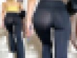 【高画質】見事な透け尻パンツライン