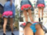 ◆◇ちょww今にも見えそうなwこんな短いスカート穿いて歩いてるお姉さんがいるのかよww◆◇
