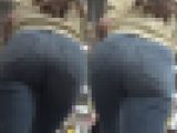 SEXY-DENIM★スキンタイトデニムに鮮やかなPライン‼エロ過ぎるデニパンお姉さんを街撮り