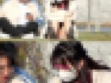 ワカメちゃん尻肉丸見え/食い込み/純白透けパンティの綺麗なお姉さん【野外パンチラ/高画質/望遠】