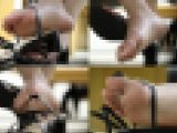 【女子Ｋ生生足裏】足指でサンダルをいじりながら足裏を見せてくれる色白Ｋ