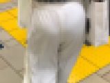 【OLシリーズ】透けてるようで透けていない。でもお尻の形は分かるエロいOL【209】