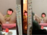 パンツ越しにシミがにじむ巨乳女子大生。アソコをイジりながらエロ動画をチェツク