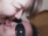 いかにもスケベそうな表情で髭もじゃの私の顔面に舌を押し付け唾液まみれにする女子さん（完全オリジナル）