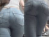 SEXY-DENIM5★まるでレギンスのようなスキンタイトデニムを穿いたエロ過ぎる美形女子を大追跡‼