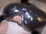 人妻ぴちぴちキャットスーツの美尻に大量射精