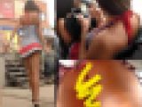 【盗撮】やけに腰を振りながら歩くww露出度の高めなお姉さんのTバックを逆さ撮り！！