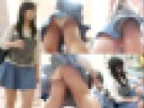 童顔娘のお顔とパンツを前後粘着逆さ撮り！店内盗撮パンチラ動画No,202